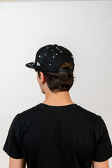 Snapback Cap Black New York Distressed Pearl