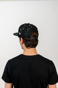 Snapback Cap Black New York Distressed Pearl