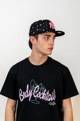 Snapback Cap Pink and White New York Distressed Pearl