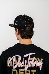 Snapback Cap Pink and White New York Distressed Pearl