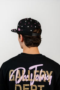 Snapback Cap Pink and White New York Distressed Pearl
