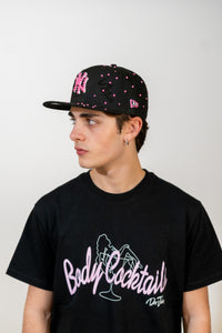 Snapback Cap Pink New York Distressed Pearl