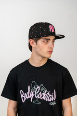 Snapback Cap Pink New York Distressed Pearl