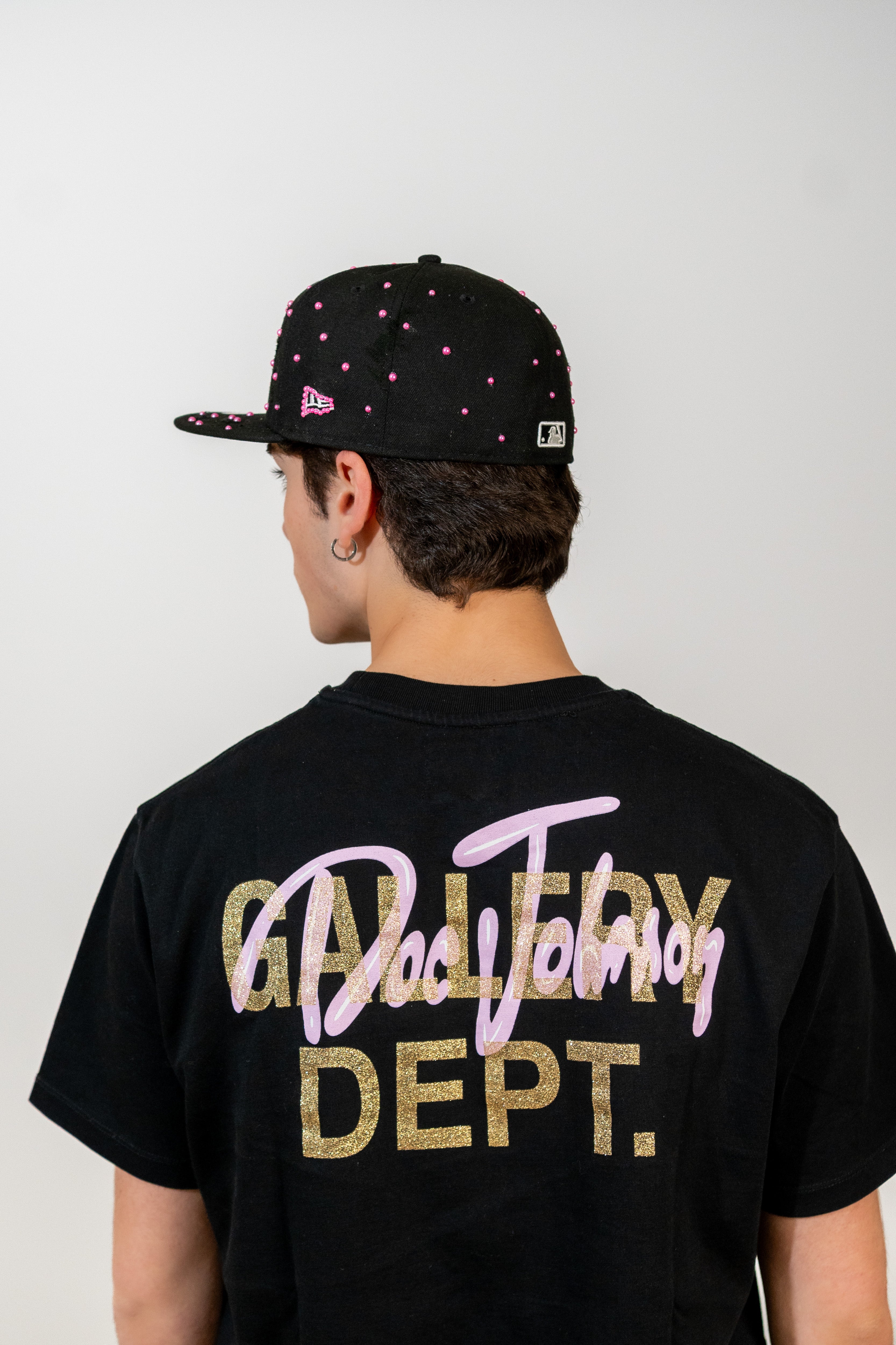Snapback Cap Pink New York Distressed Pearl