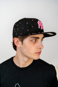 Snapback Cap Pink New York Distressed Pearl