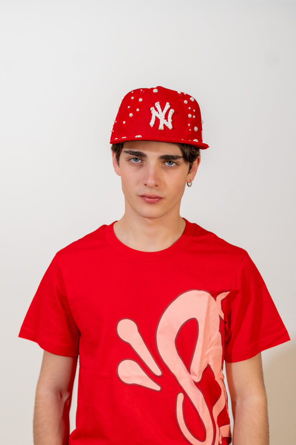 FITTED New York Red Distressed Pearl