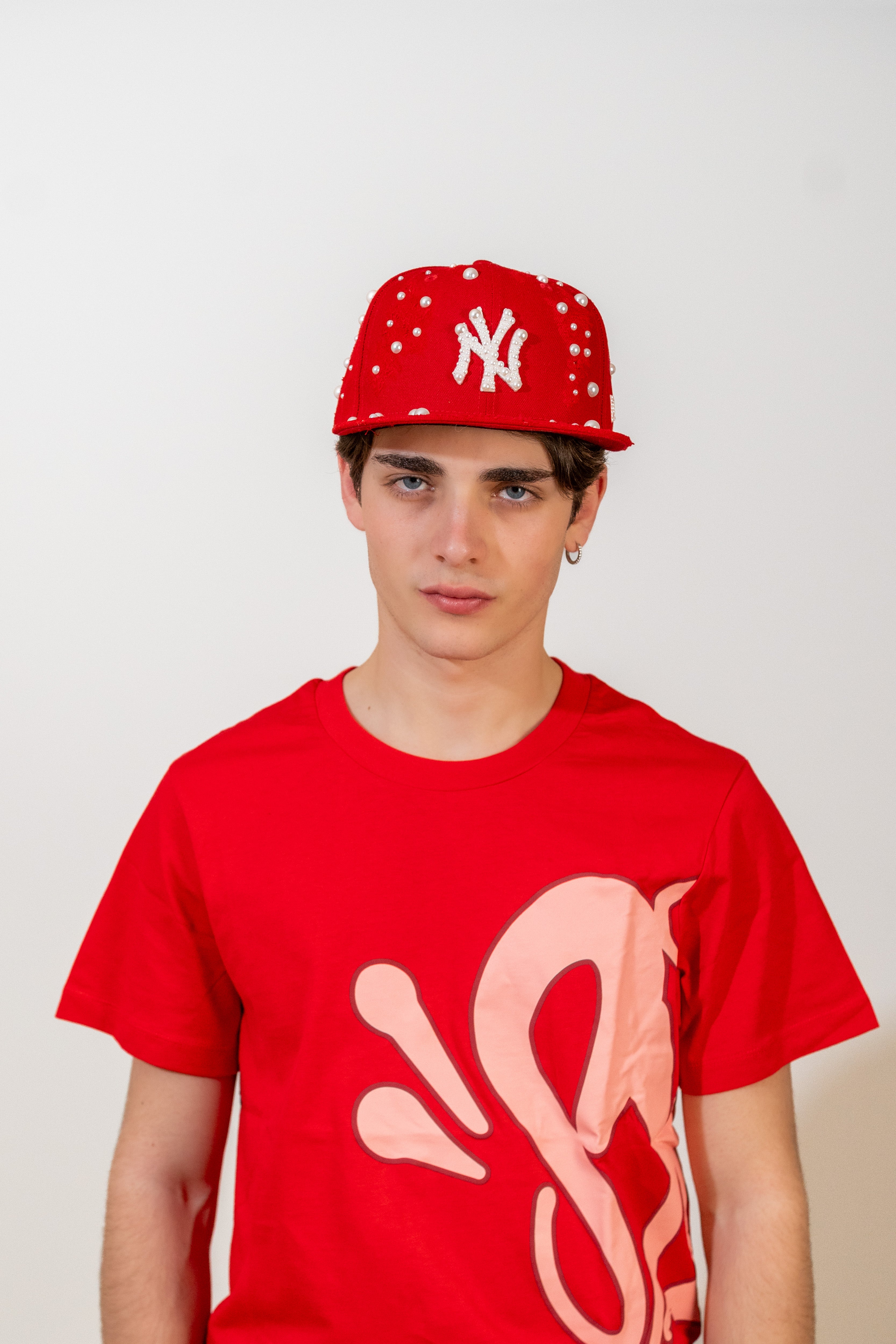 FITTED New York Red Distressed Pearl