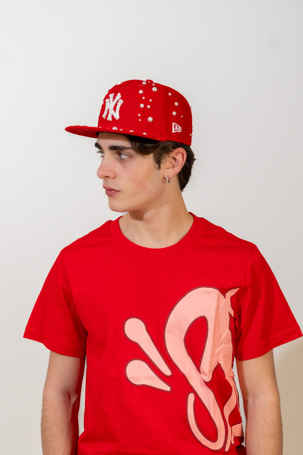 FITTED New York Red Distressed Pearl