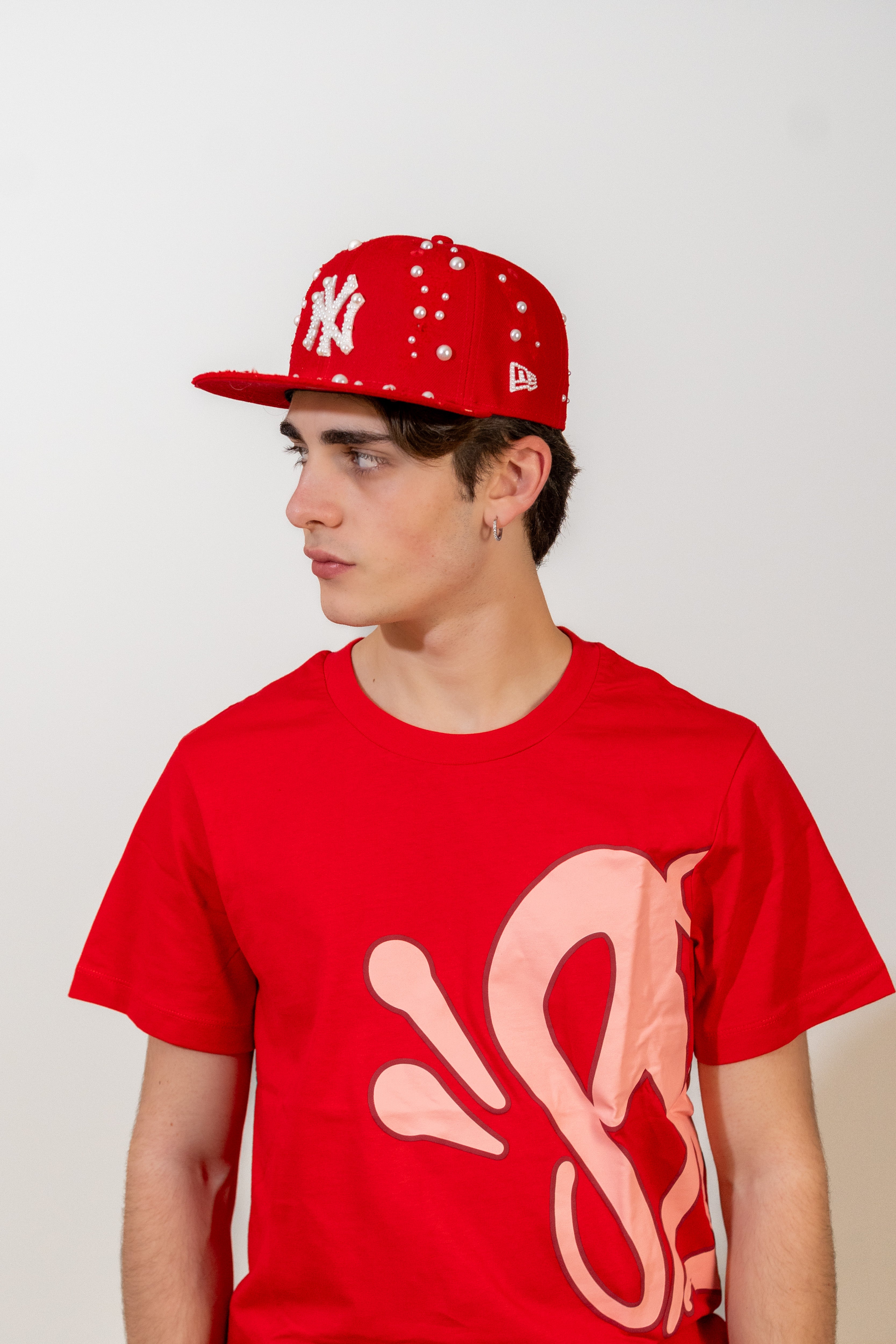FITTED New York Red Distressed Pearl