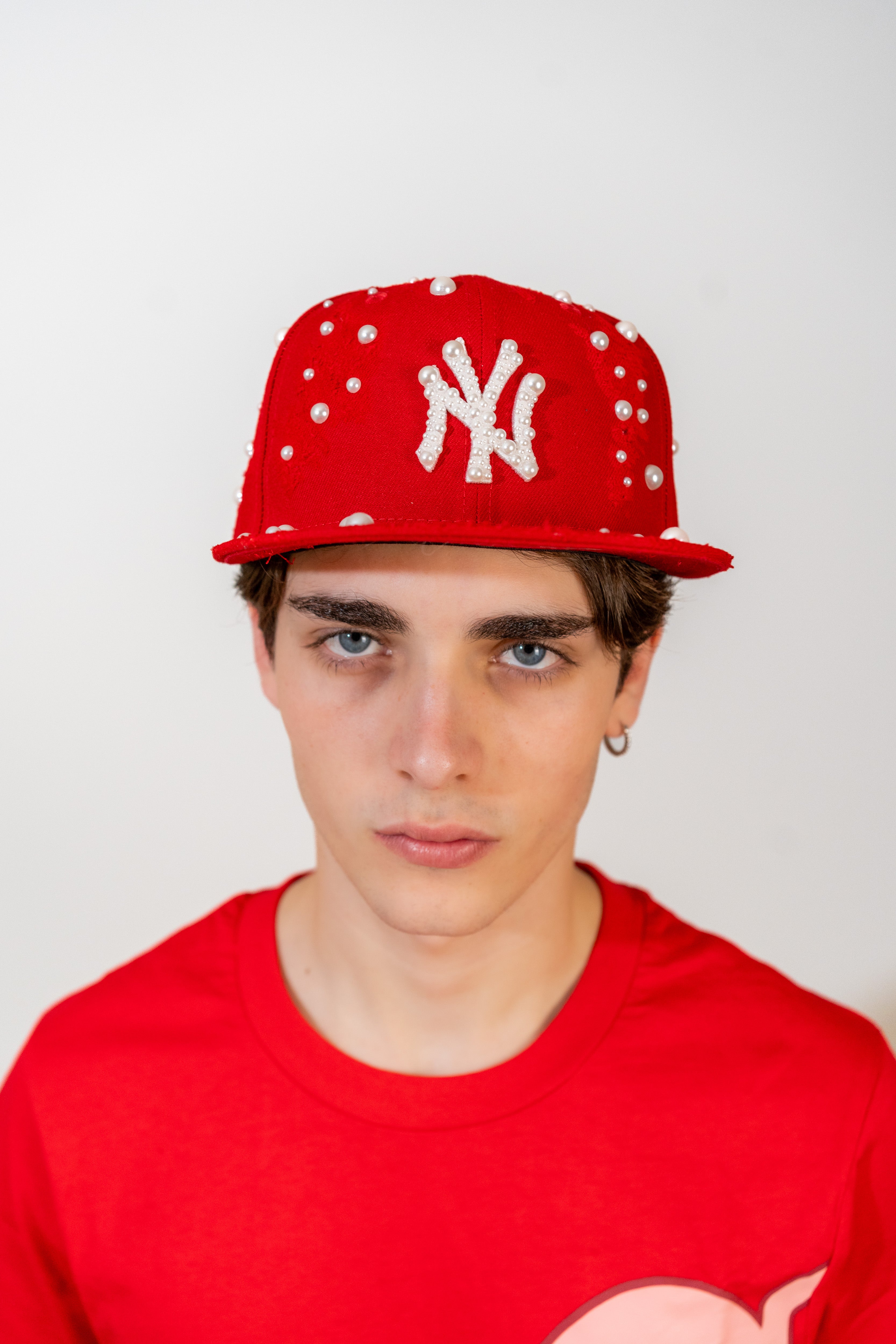 FITTED New York Red Distressed Pearl