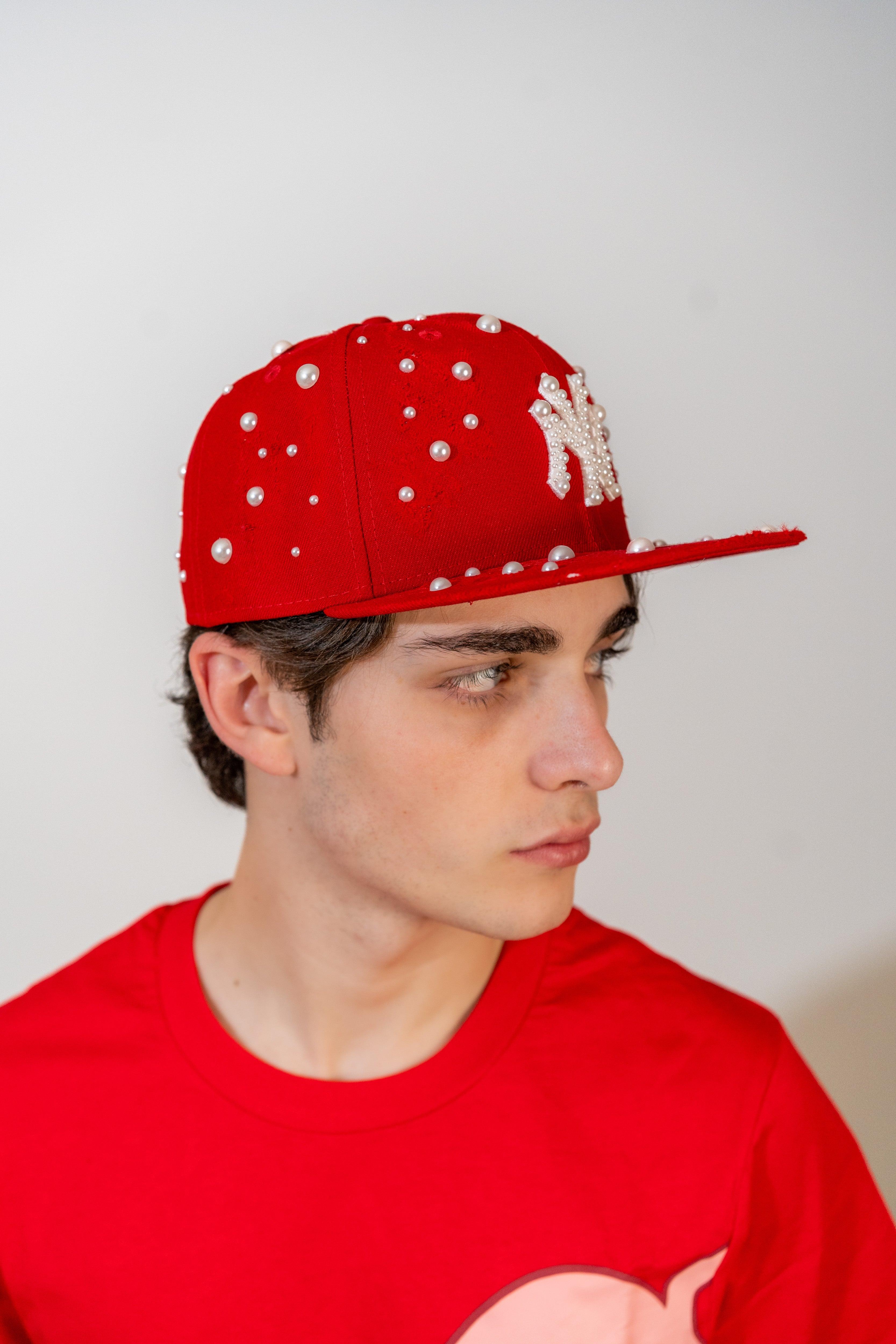 FITTED New York Red Distressed Pearl