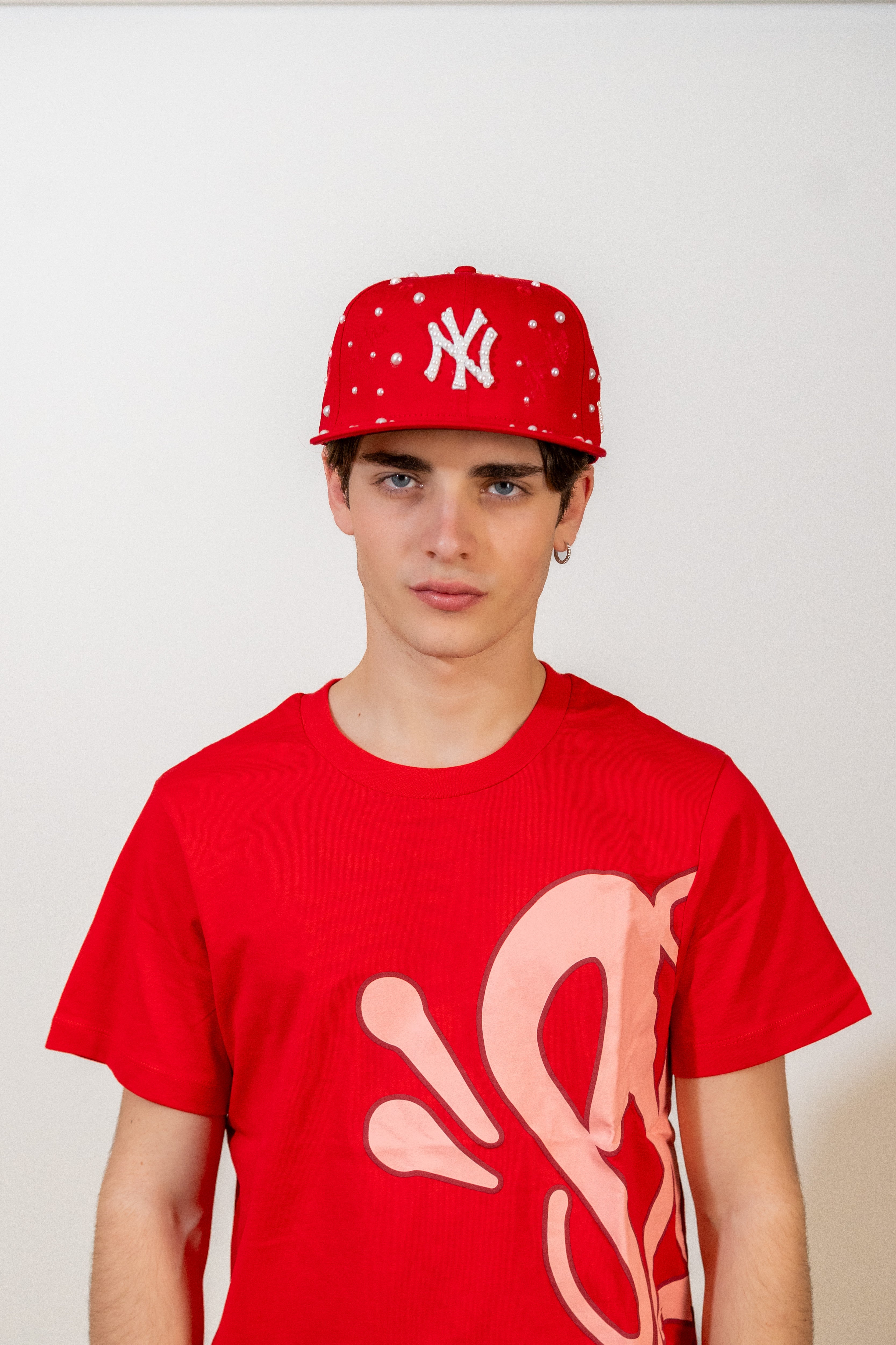 FITTED New York Red Distressed Pearl