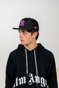 Snapback Cap Purple New York Distressed Pearl
