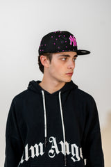 Snapback Cap Purple New York Distressed Pearl