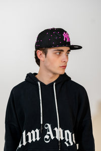 Snapback Cap Purple New York Distressed Pearl