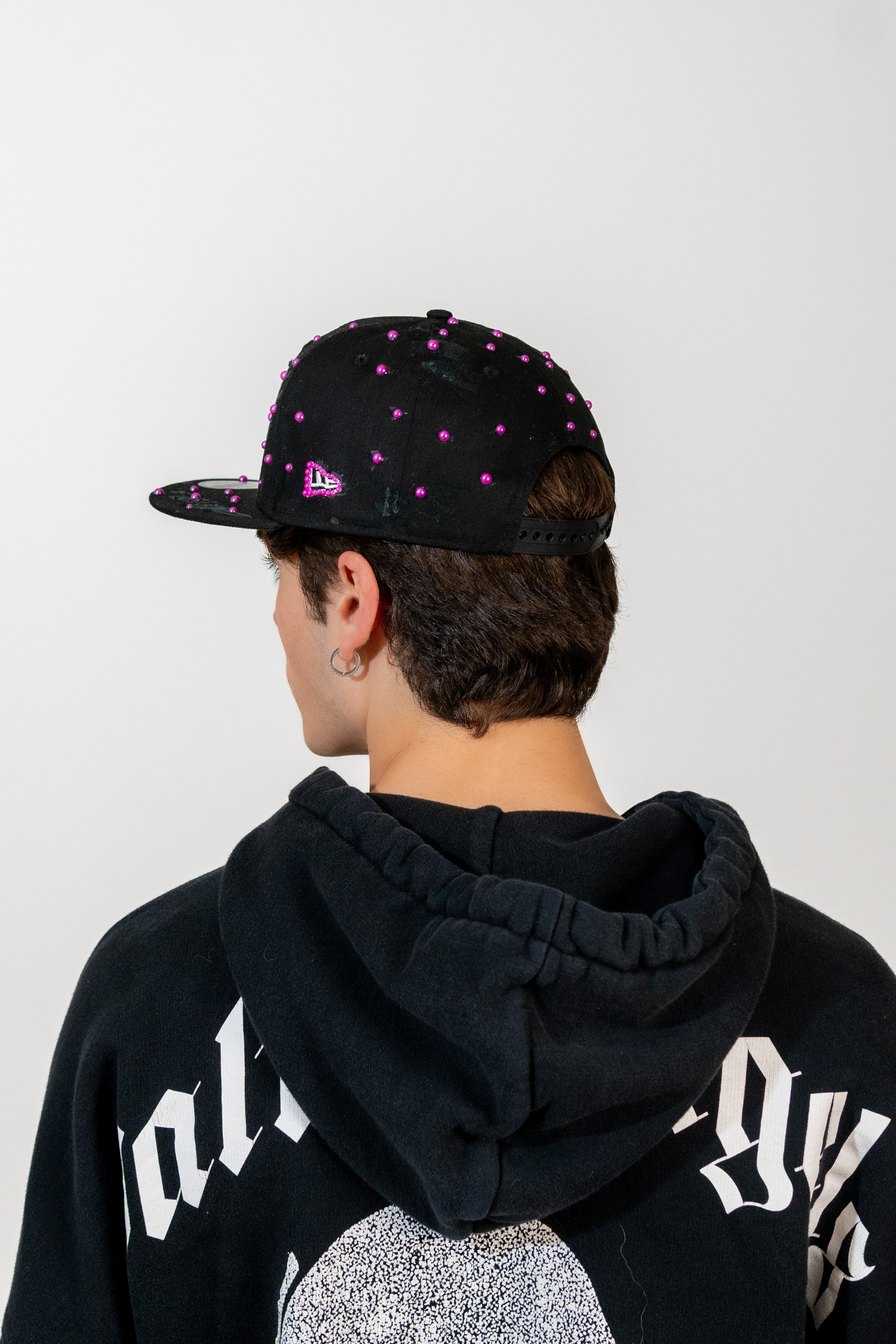 Snapback Cap Purple New York Distressed Pearl