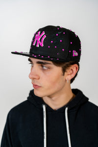 Snapback Cap Purple New York Distressed Pearl