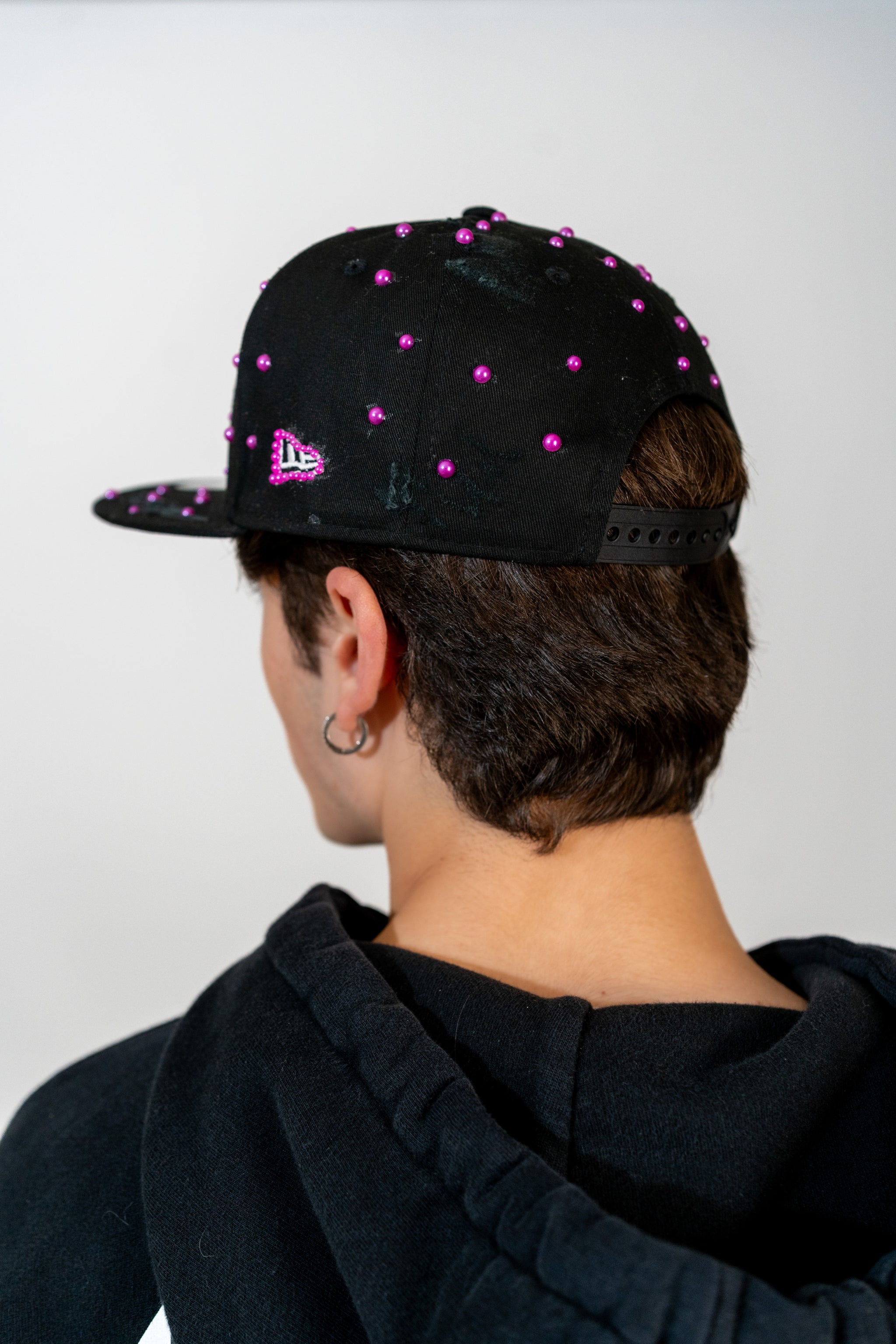 Snapback Cap Purple New York Distressed Pearl