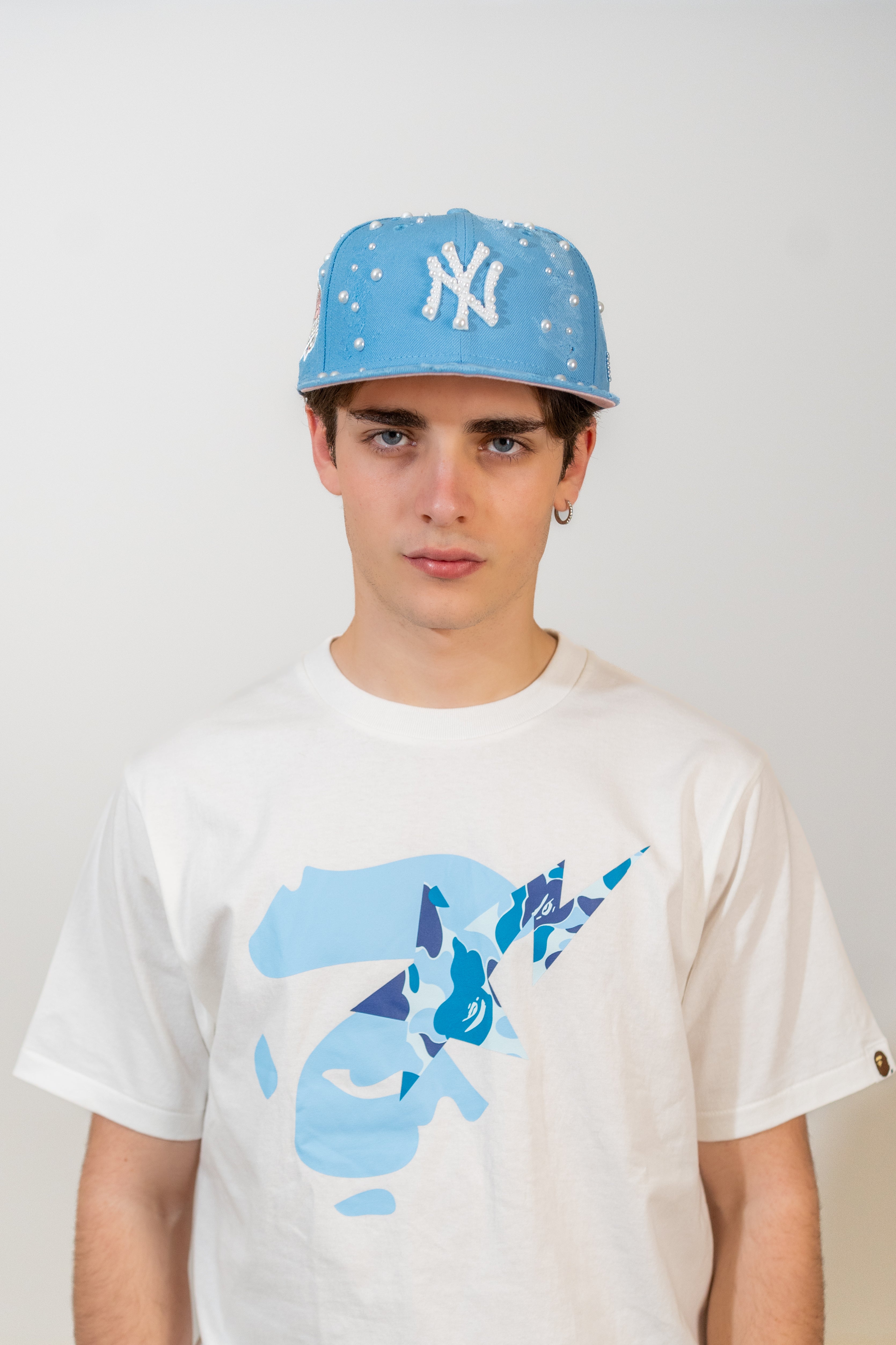 FITTED New York Blue Distressed Pearl