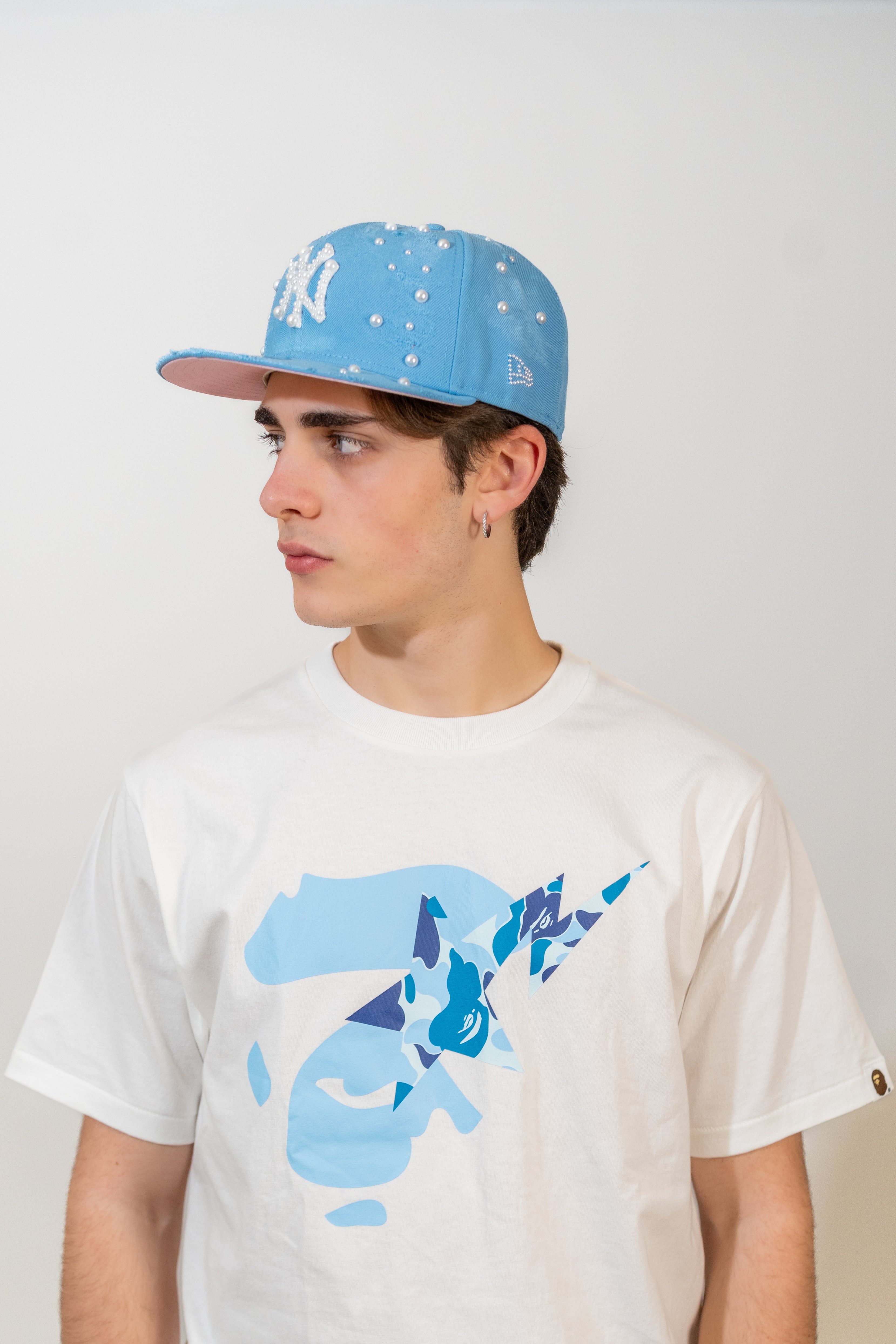 FITTED New York Blue Distressed Pearl