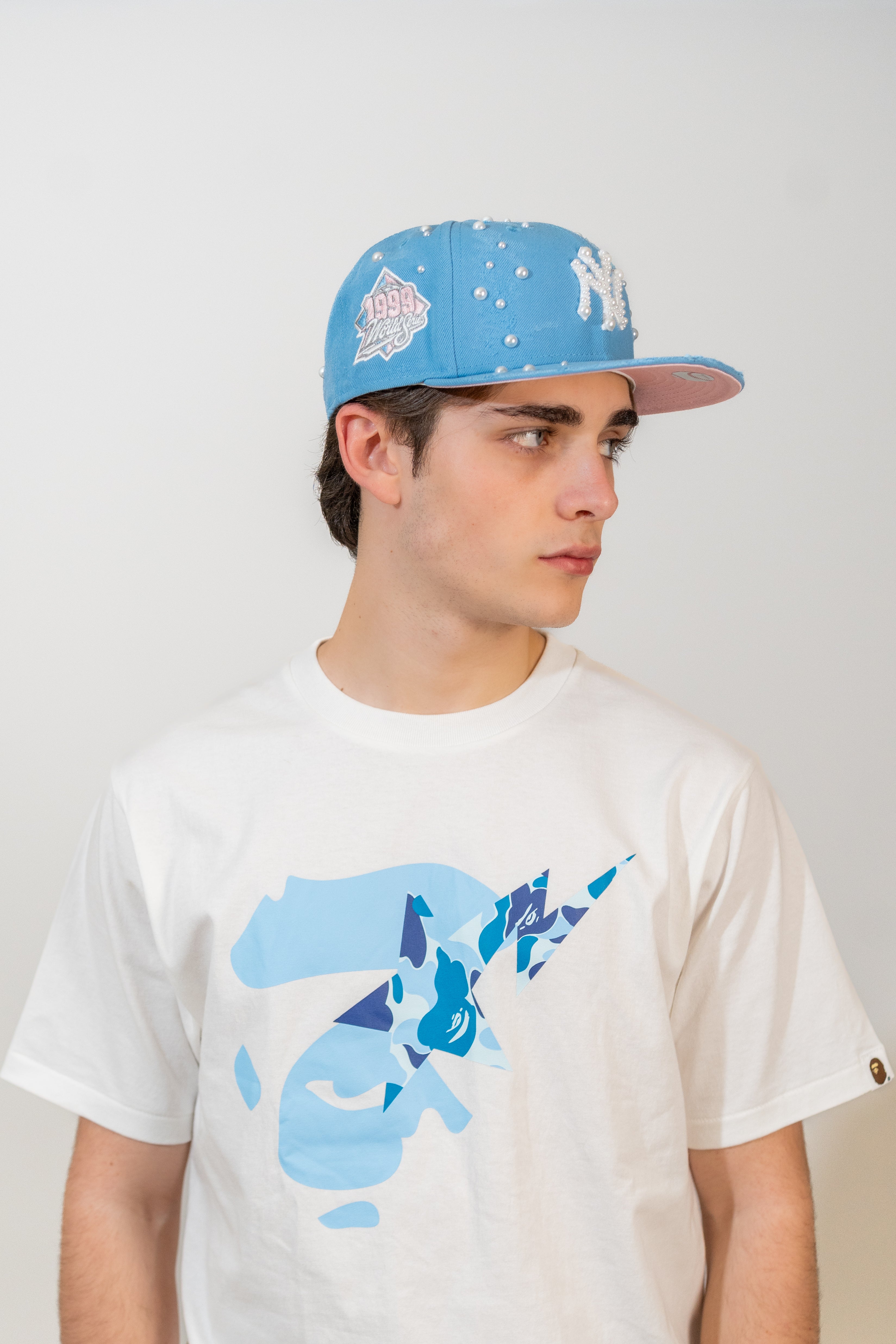 FITTED New York Blue Distressed Pearl