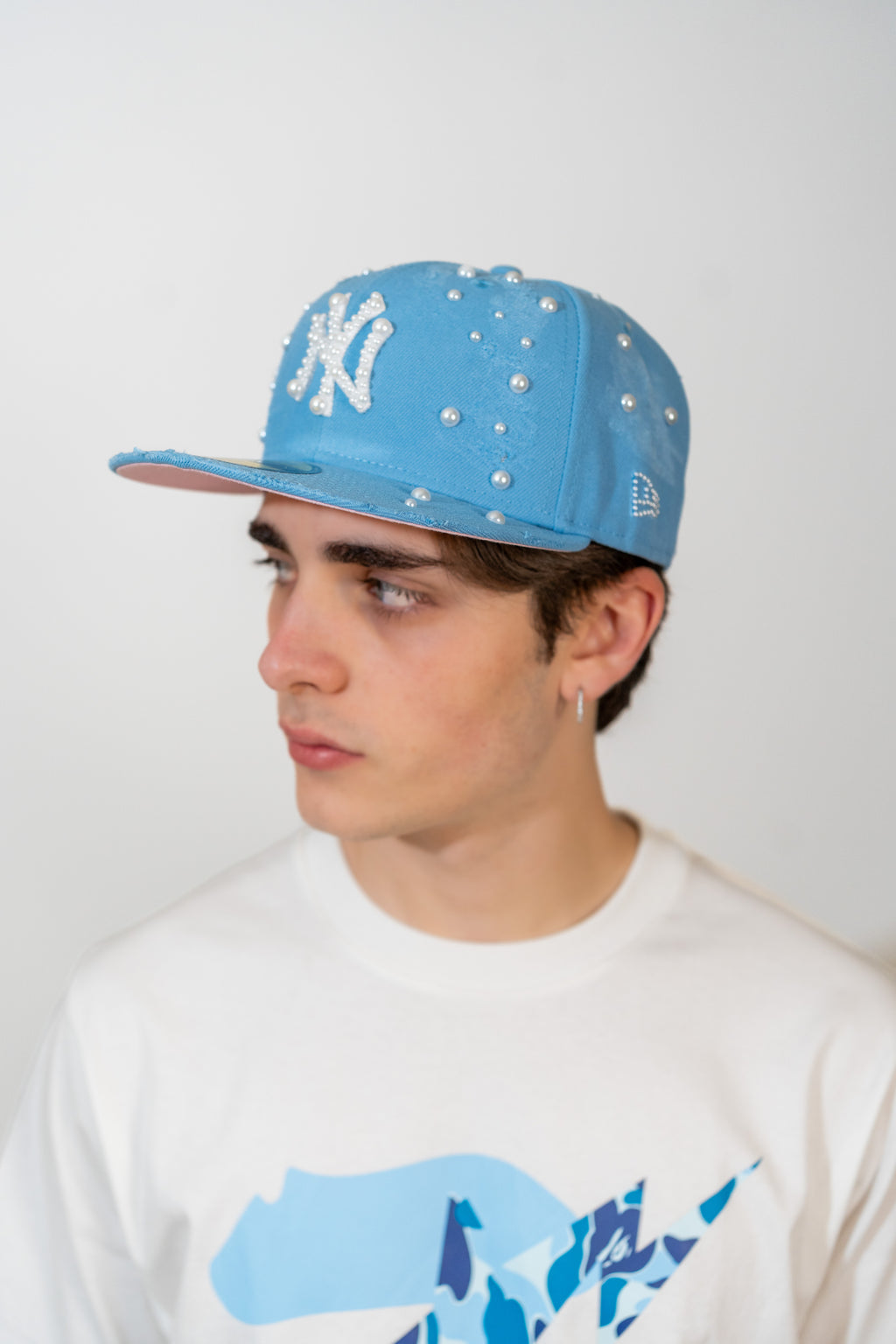 FITTED New York Blue Distressed Pearl