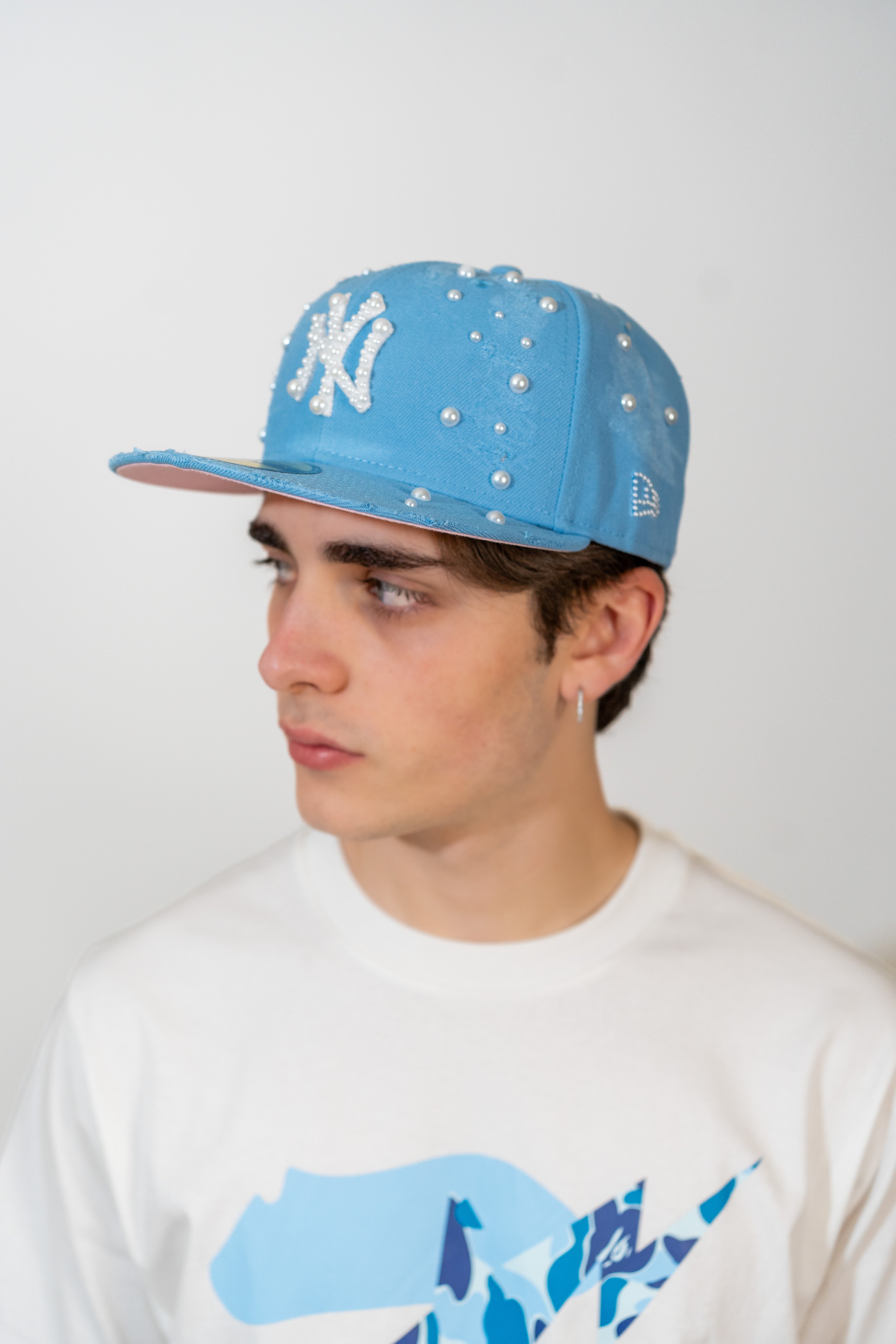 FITTED New York Blue Distressed Pearl
