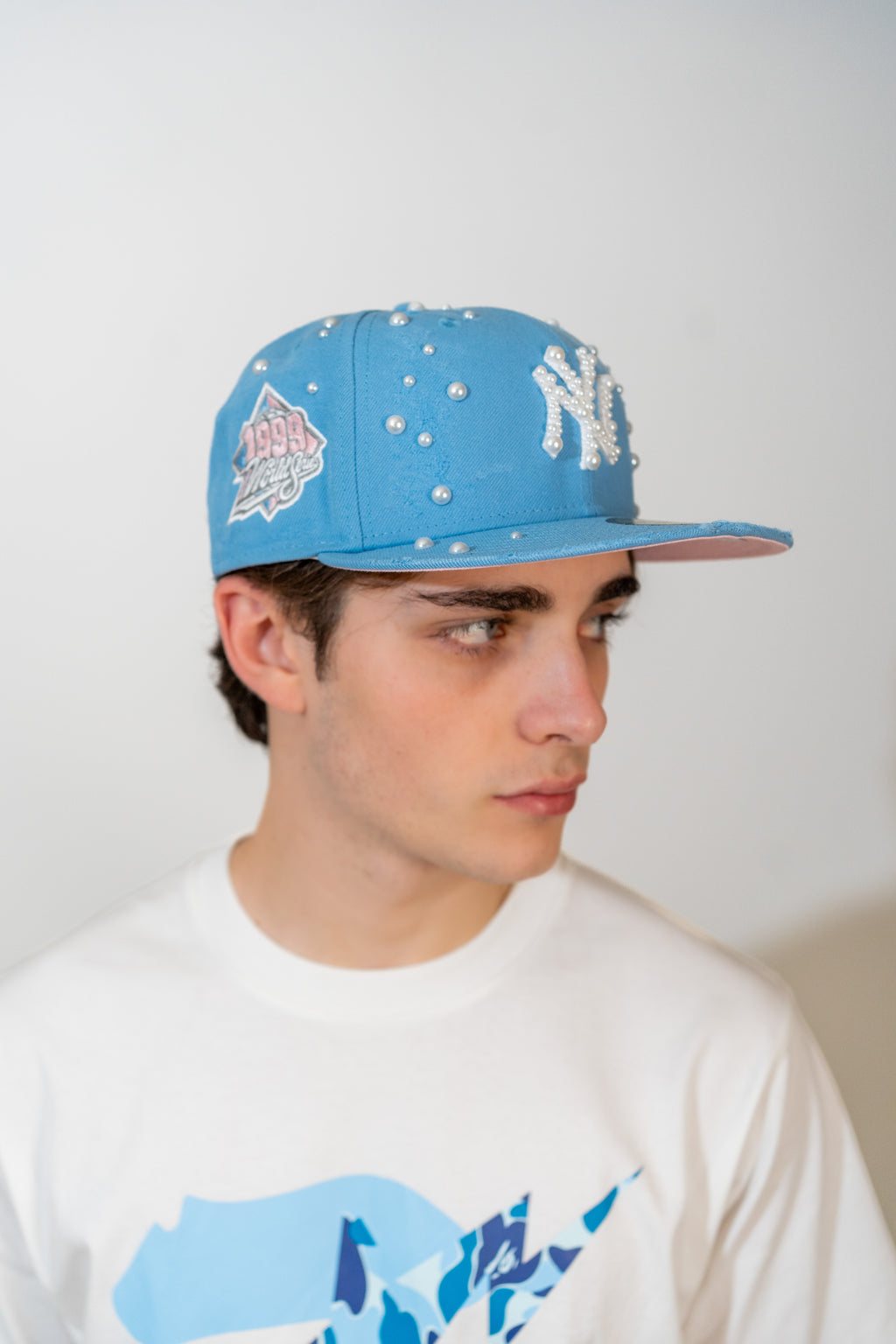 FITTED New York Blue Distressed Pearl