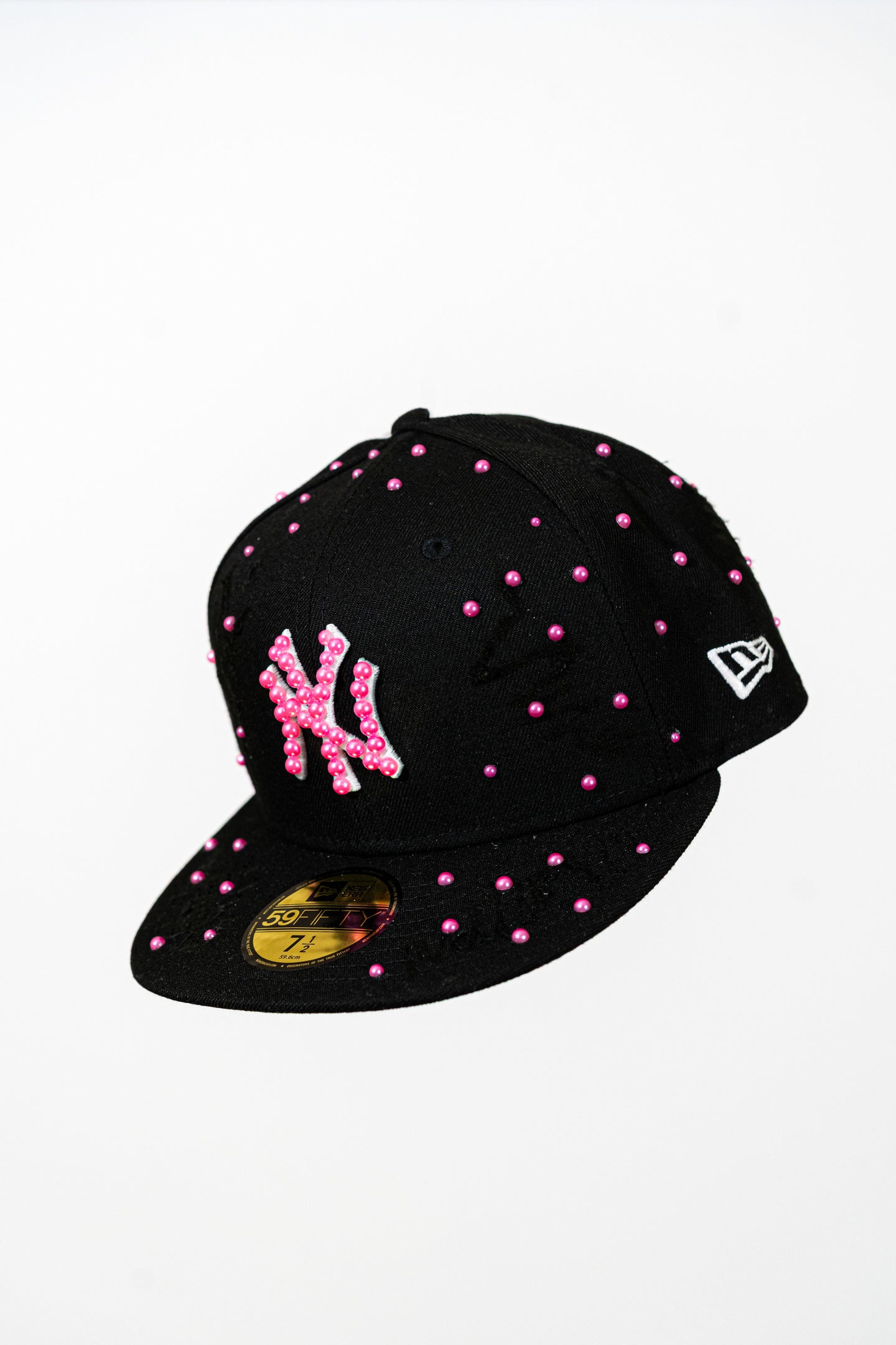 Snapback Cap Pink New York Distressed Pearl