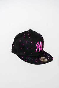 Snapback Cap Purple New York Distressed Pearl