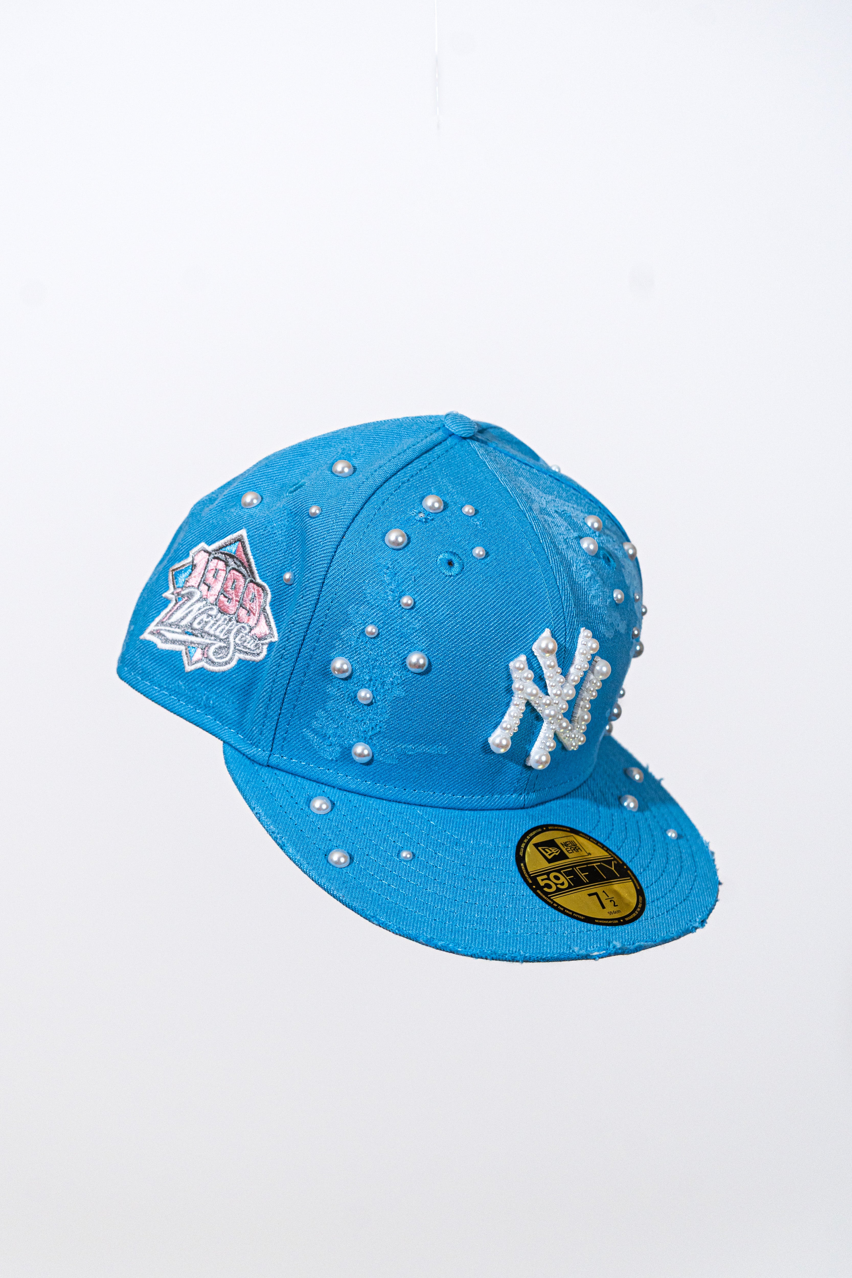FITTED New York Blue Distressed Pearl